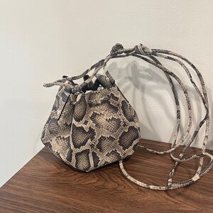 Banana Republic Snakeskin Pattern Drawstring Bag